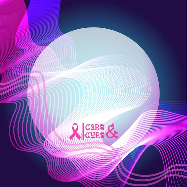 粉红丝带乳腺癌癌症认识横幅 — 图库矢量图片