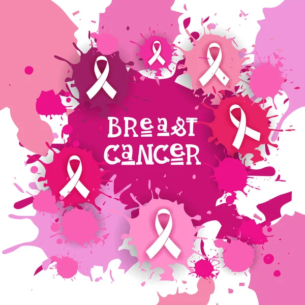 Simbolo del nastro rosa del mese di consapevolezza del cancro al seno — Vettoriale Stock