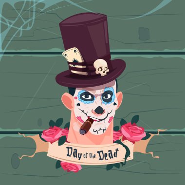 Gün ölü geleneksel Meksika Cadılar Bayramı tatil parti dekorasyon afiş davet