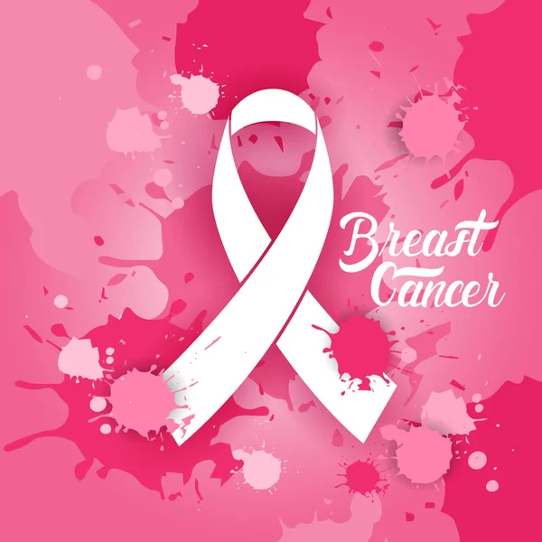 Breast Cancer Awareness Month roze lint symbool — Stockvector