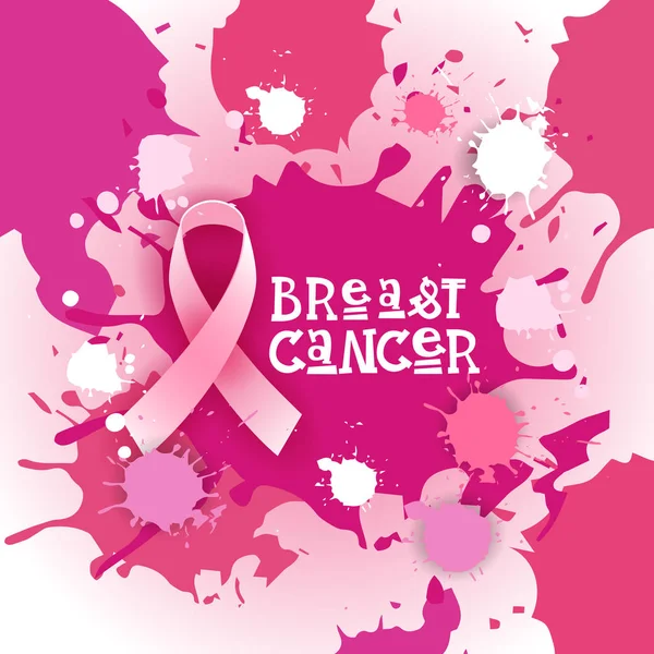 Breast Cancer Awareness Month roze lint symbool — Stockvector