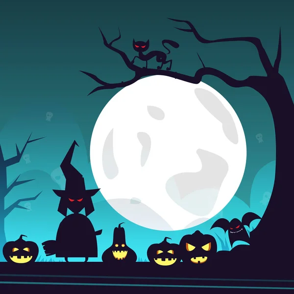 Happy Halloween Banner truc of behandelen Concept vakantie groeten kaart Horror Party — Stockvector