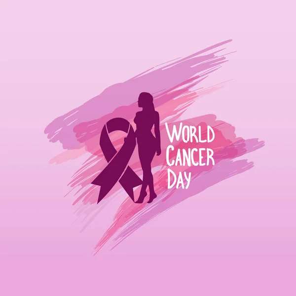 Всесвітній день раку Профілактика захворювань молочної залози Плакат Вітальна листівка — стоковий вектор