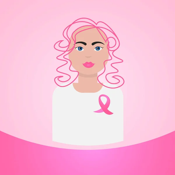 グリーティング カードに化学療法後女性の乳房病意識予防ポスター世界がんの日 — ストックベクタ