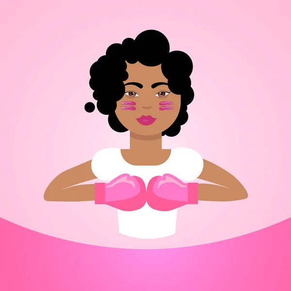 Всесвітній день боротьби раком Повідомити про захворювання молочної залози Плакат жіночі рукавички на вітальній листівці — стоковий вектор