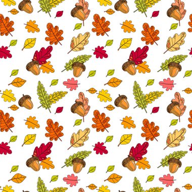 Dikişsiz desen arka plan renkli yaprakları süsleme sezon sonbahar sonbahar