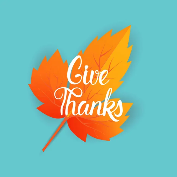 Ge tack, Happy Thanksgiving Day traditionella höstlovet gratulationskort — Stock vektor
