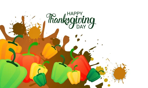 Happy Thanksgiving Day hösten traditionella skörden Holiday gratulationskort — Stock vektor