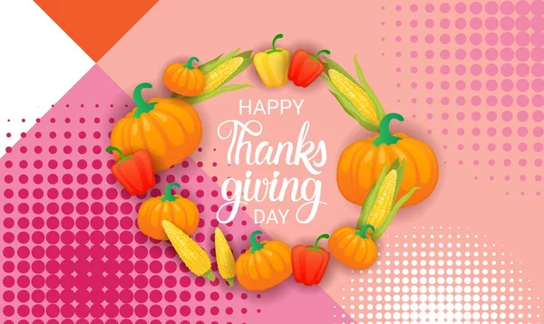 Glad Thanksgiving dag höst traditionell semester gratulationskort — Stock vektor