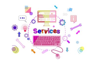 Hizmetleri afiş teknik destek istemci yardım kavramı