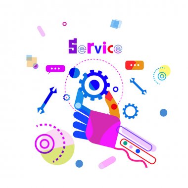 Karikatür kavramı Hizmetleri afiş tutan el