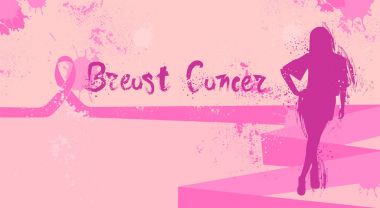 Meme kanseri gün hastalık farkındalık önleme Poster siluet kadın