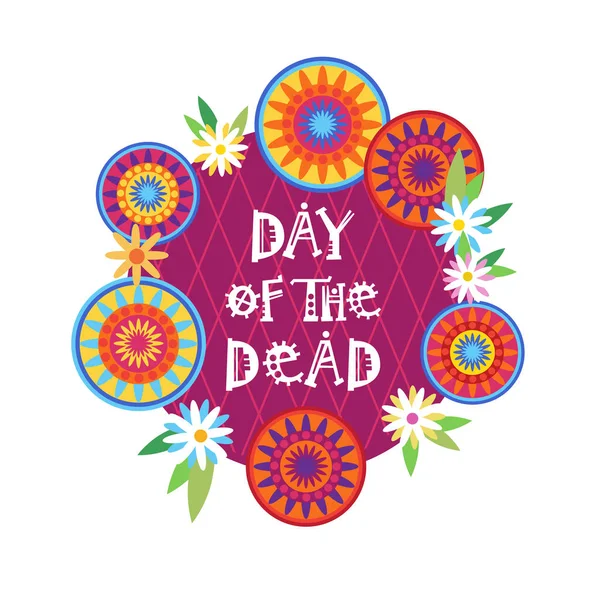 Dia dos Mortos Tradicional Mexicano Dia das Bruxas De Los Muertos Festa de Feriado Decoração Banner Convite — Vetor de Stock