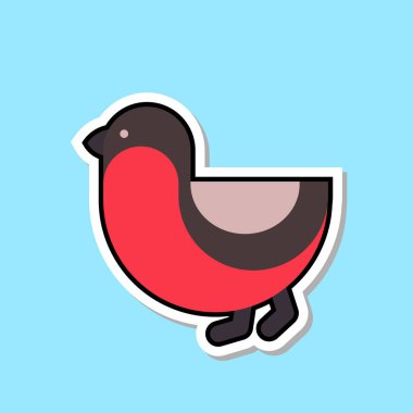 Şakrak kuşu kuş simgesi izole sevimli kış etiket kavramı