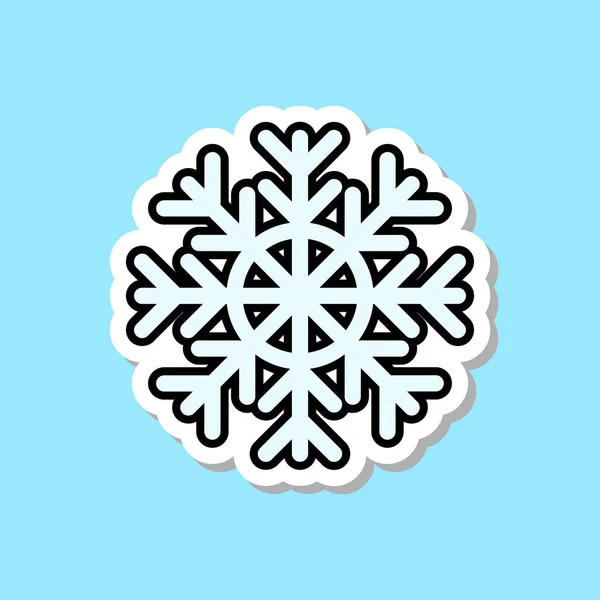 Bonito ícone floco de neve isolado conceito de etiqueta de decoração de Natal — Vetor de Stock