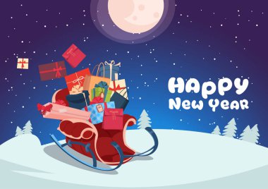 Mutlu Noeller ve mutlu yeni yıl tebrik kartı kış tatil kavramı afiş