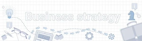 Desarrollo Estrategia de negocios Concepto Planificación de proyectos Banner — Vector de stock