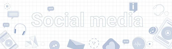Concepto de comunicación de redes sociales Banner de conexión a Internet sobre fondo cuadrado — Archivo Imágenes Vectoriales
