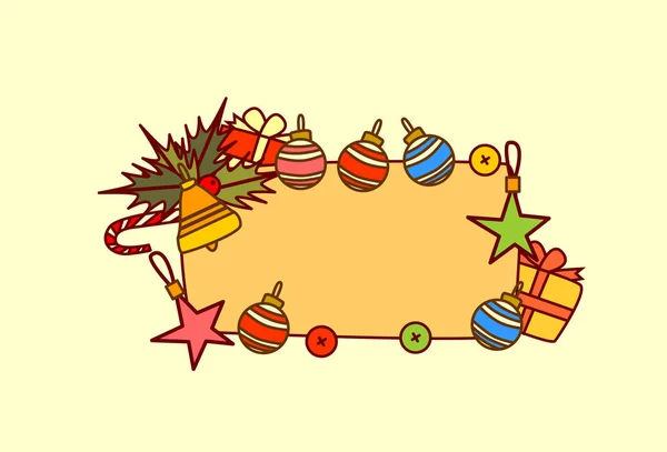 Bannière vide pour le texte Joyeux Noël et bonne année concept vacances d'hiver décoration — Image vectorielle