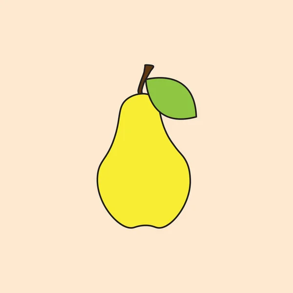Pear Icon Autumn Fruit Harvest Concept — Stock Vector