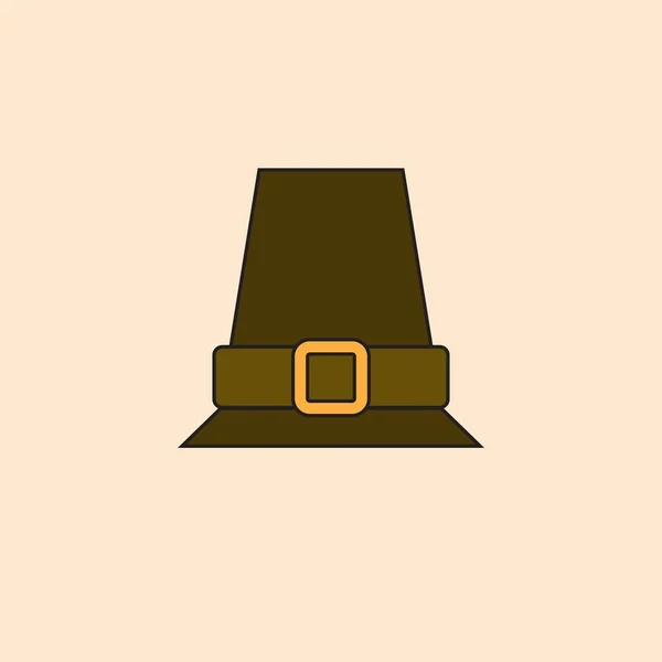 Pilgrim Hat Icon Happy Thanksgiving Day Autumn Traditional Harvest Holiday Concept — Stock Vector