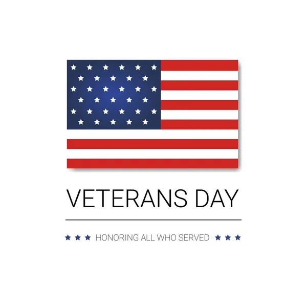 Veterans Day Celebration National American Holiday Banner With Usa Flag