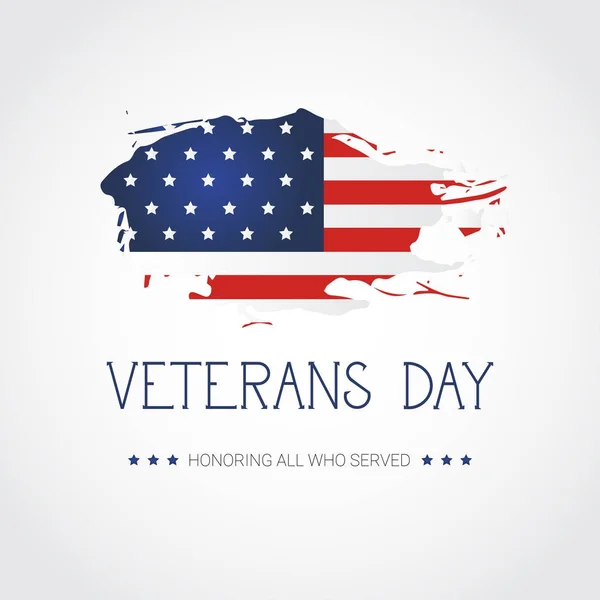 Veterans Day Celebration National American Holiday Banner Over Usa Flag Background