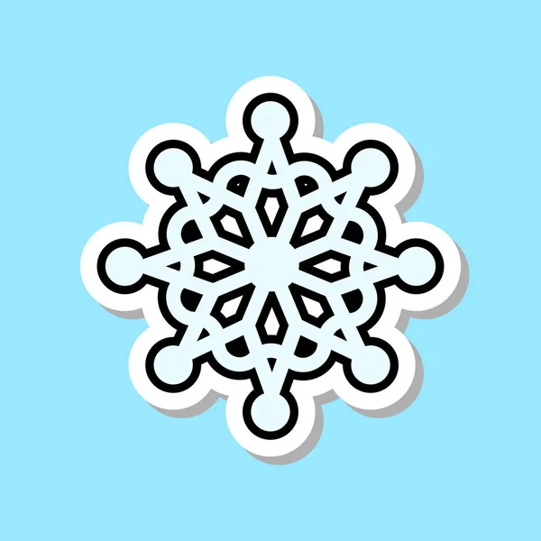 Bonito ícone floco de neve isolado conceito de etiqueta de decoração de Natal — Vetor de Stock