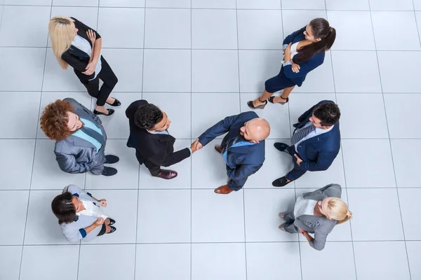 Business People Group Boss Hand Shake Welcome Gesture Top Angle View, Equipe de Empresários Handshake — Fotografia de Stock