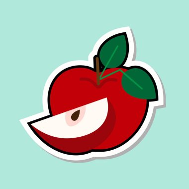 Apple etiket üstünde mavi renkli renkli meyve kutsal kişilerin resmi