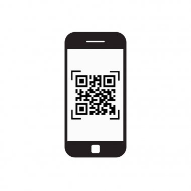 Tarama QR Kod simgesi barkod tarama telefon ile akıllı telefon