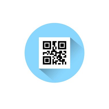 Örnek için Smartphone yuvarlak mavi arka plan üstünde kutsal kişilerin resmi tarama Qr kodları