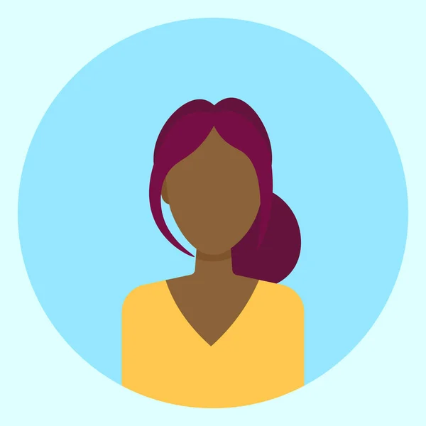 Weibliche Avatar-Profil-Ikone runde afrikanisch-amerikanische Frau Gesicht — Stockvektor