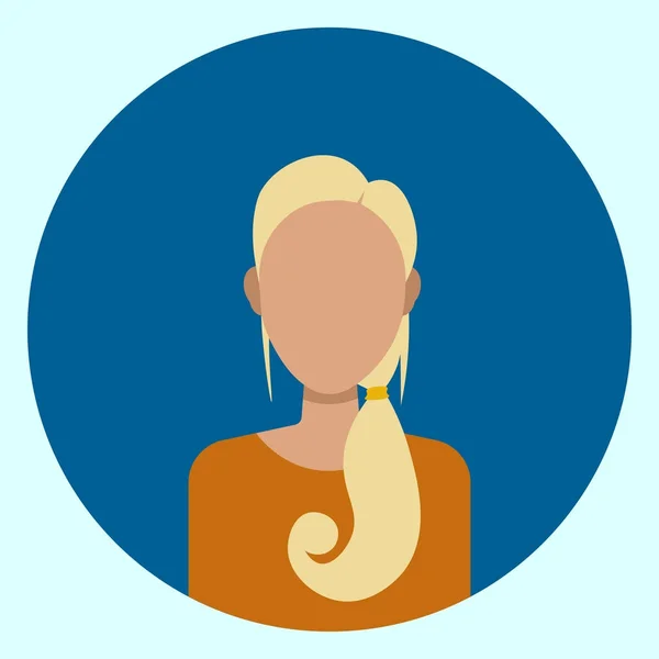 Ženského avatara náboj kulatý obličej ženy — Stockový vektor