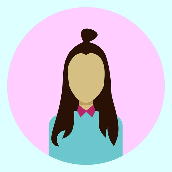 Femme Avatar Profil Icône femme ronde visage — Image vectorielle