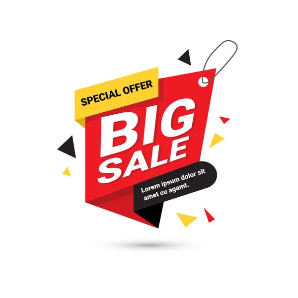 Big Sale Banner Special Offer Template Tag with Copy Space Isolated On White Background — стоковый вектор