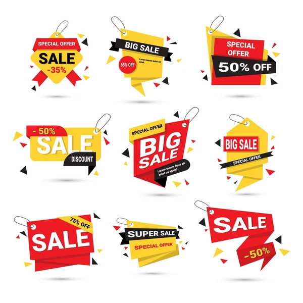 Big Sale Banners Set Modelo de oferta especial Tags Coleção Isolado em fundo branco — Vetor de Stock