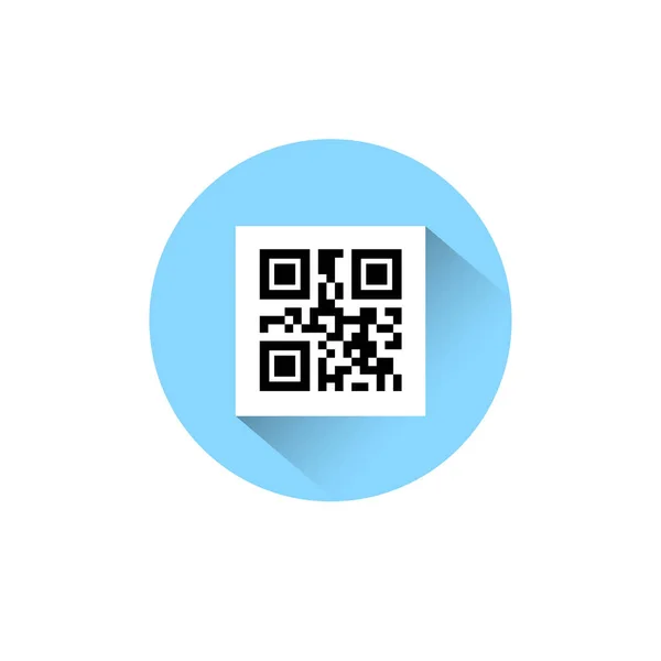 Exemples de codes Qr pour l'icône de balayage de smartphone sur fond bleu rond — Image vectorielle