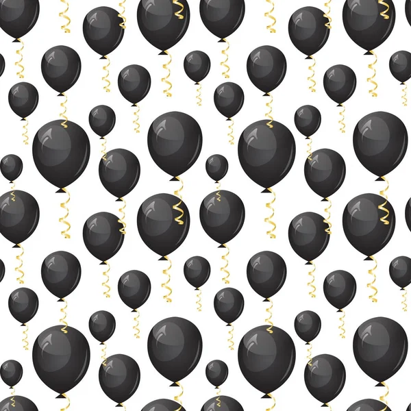 Wzór z czarne balony Ornament projekt tło — Wektor stockowy
