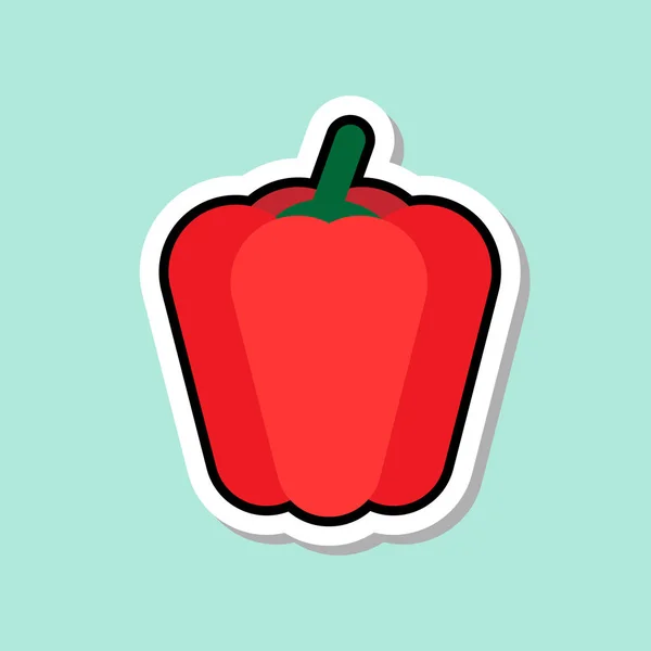 Pepper nálepky na modrém pozadí barevné zeleniny ikonu — Stockový vektor