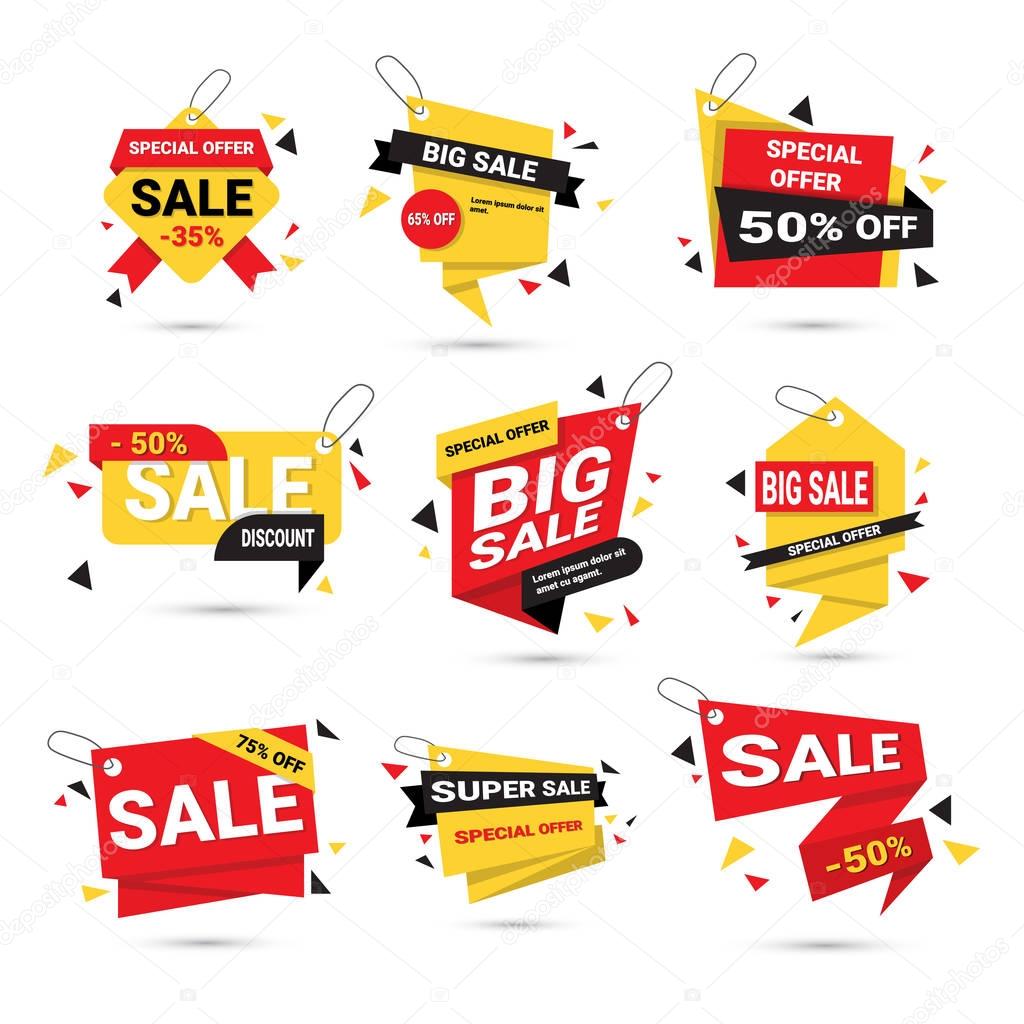 Big Sale Banners Set Special Offer Template Tags Collection Isolated On White Background