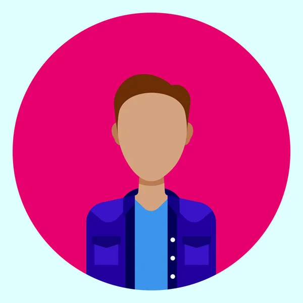 Perfil de Avatar Icono Hombre Usuario sin rostro sobre fondo redondo colorido — Vector de stock