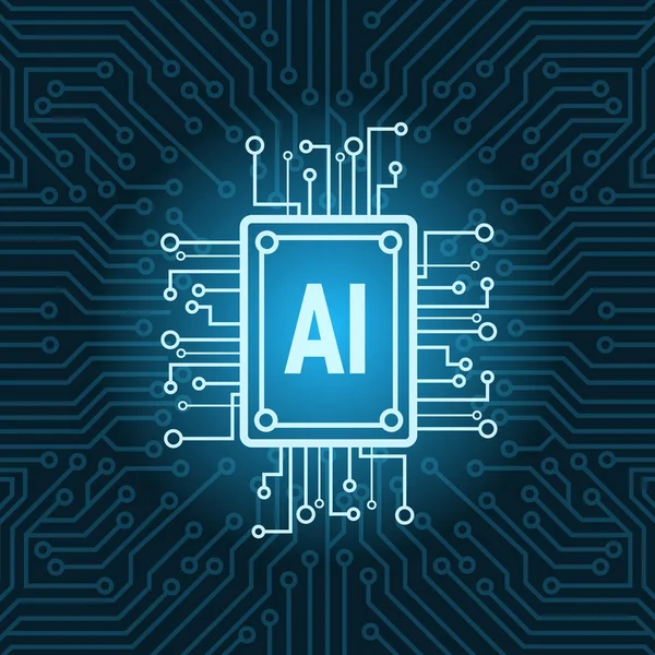 Sztuczna inteligencja Chip na koncepcji nowoczesnej technologii obwodu płyty głównej tło — Wektor stockowy