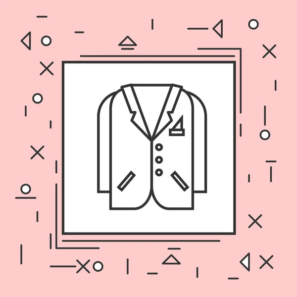 Terno jaqueta ícone fino linha no quadro rosa — Vetor de Stock