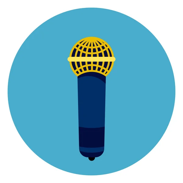 Microfoon pictogram op ronde blauwe achtergrond — Stockvector