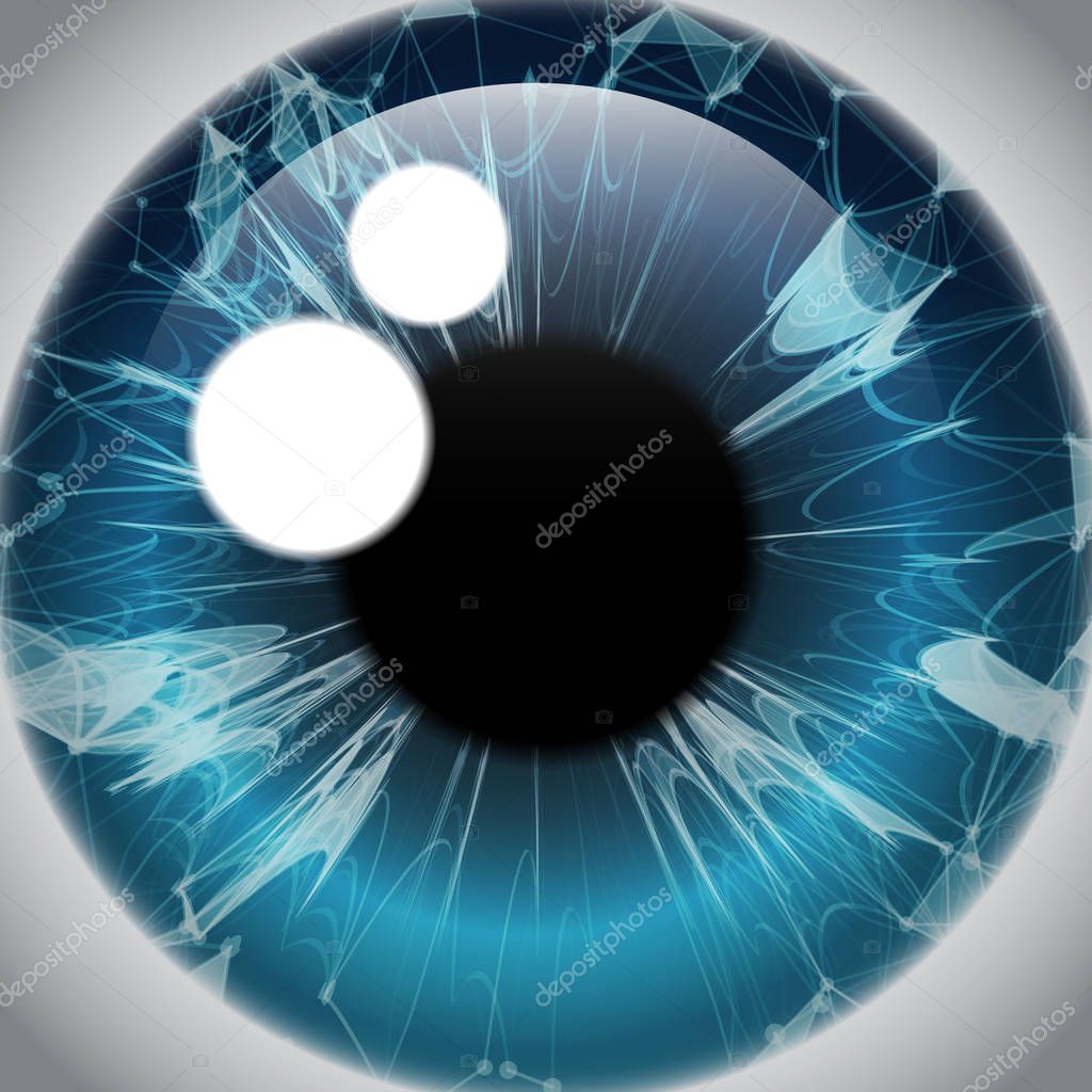 Human Eye Iris, Realistic Eyeball Icon Vector Illustration