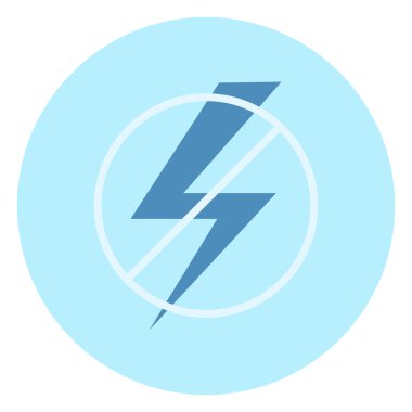 Mavi arka plan üzerinde hiçbir elektrik işareti simgesi