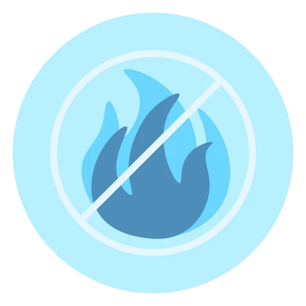 Ingen öppen eld tillåtna ikonen på blå bakgrund — Stock vektor