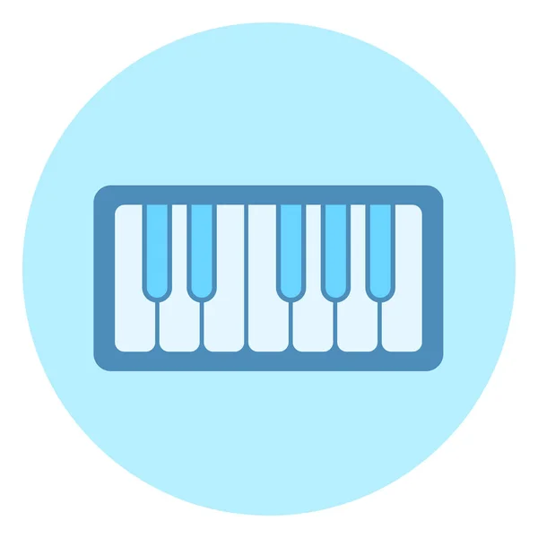 Ikony klawiszy fortepianu na niebieskim tle — Wektor stockowy