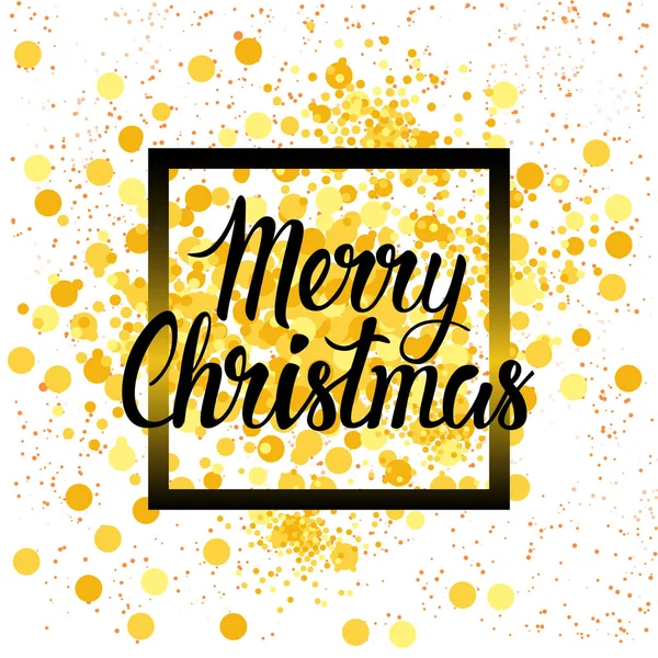 圣诞假期海报白色背景黄色油漆飞溅新年装饰设计 — 图库矢量图片
